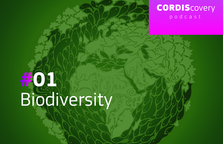 Image for CORDIScovery #01 on Biodiversity, image of the world made up of plants.