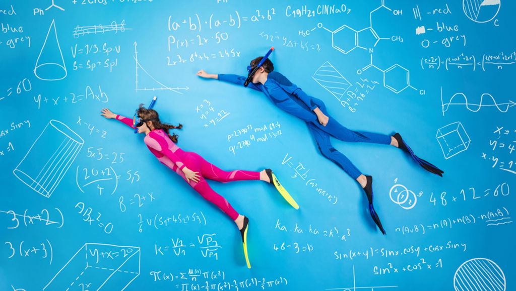Taking advanced maths to everyone Children scuba diving in maths formula