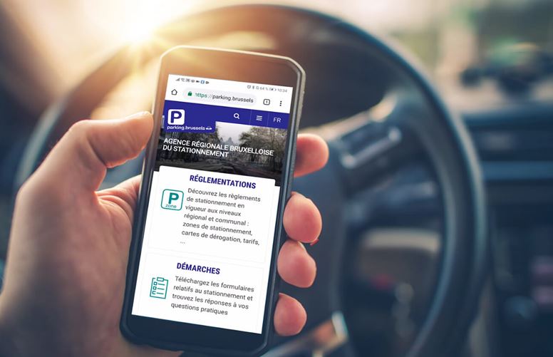 Video Parking.brussels on smartphone