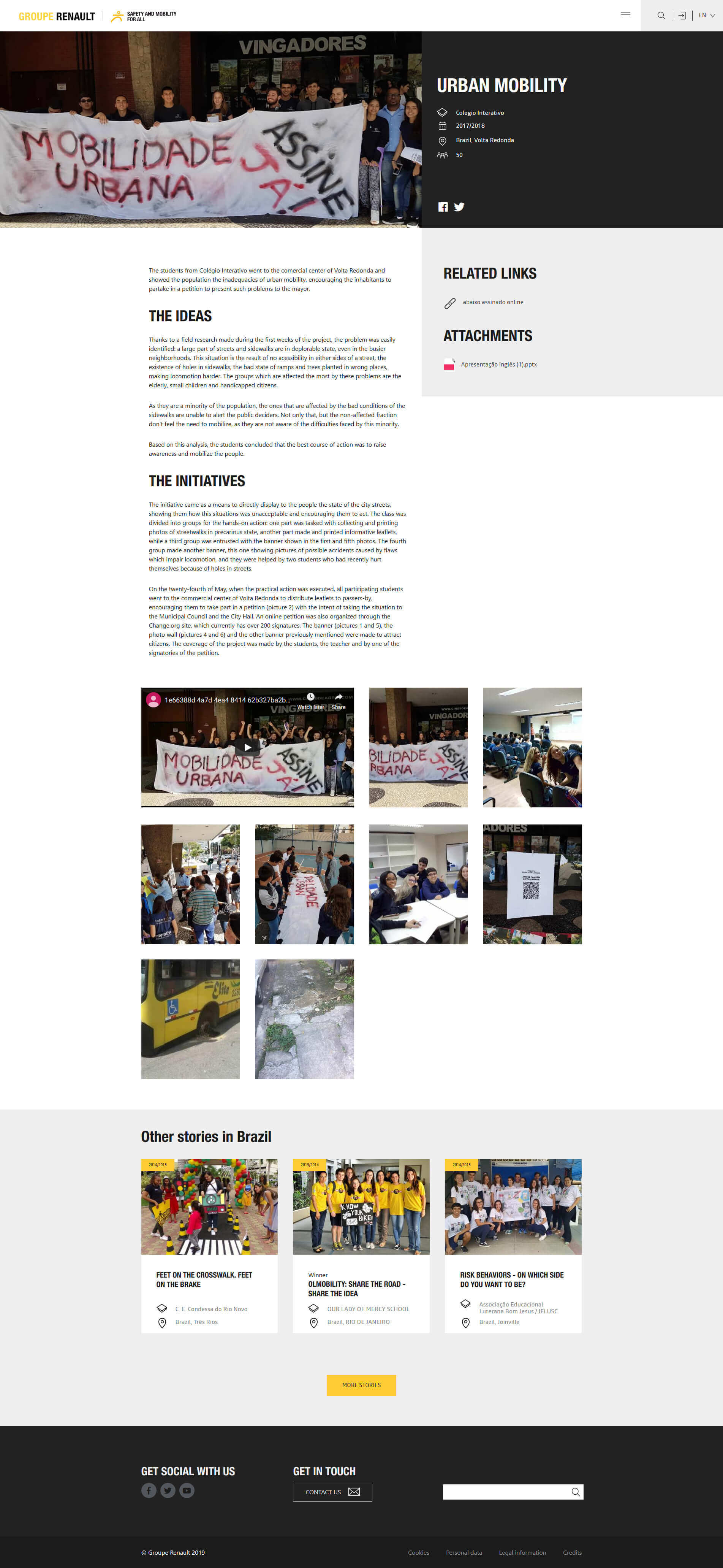 Preview of a story page