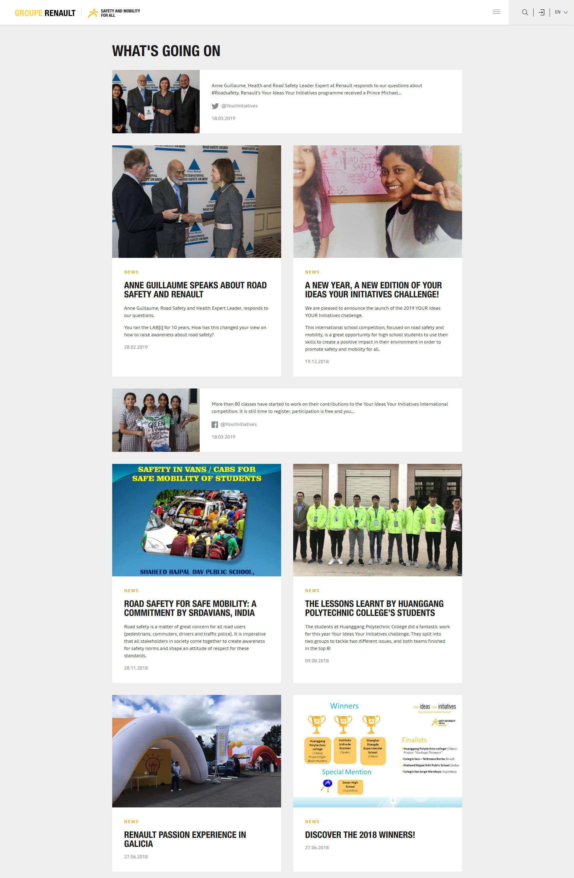 Preview of the page "what's going on"