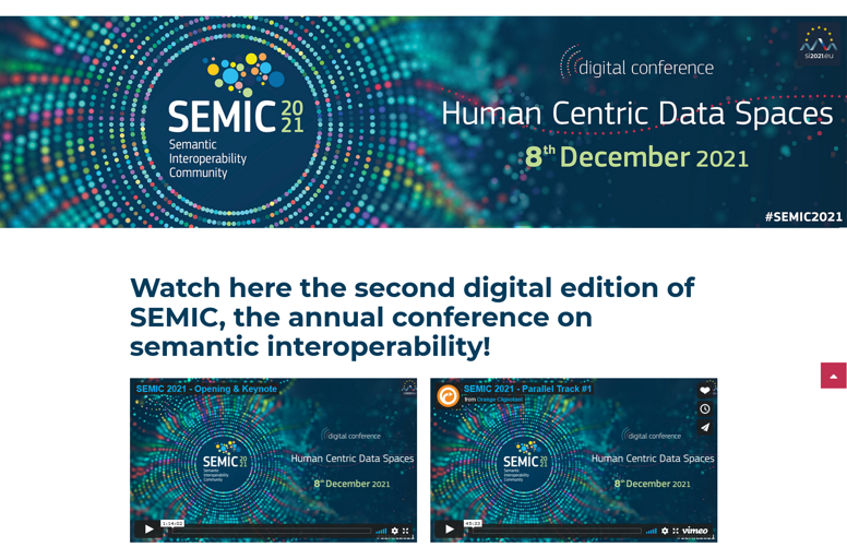 Screenshot of the SEMIC 2021 conference website