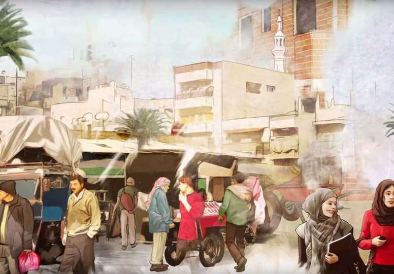 Foreign policy in film Drawing of people at a market