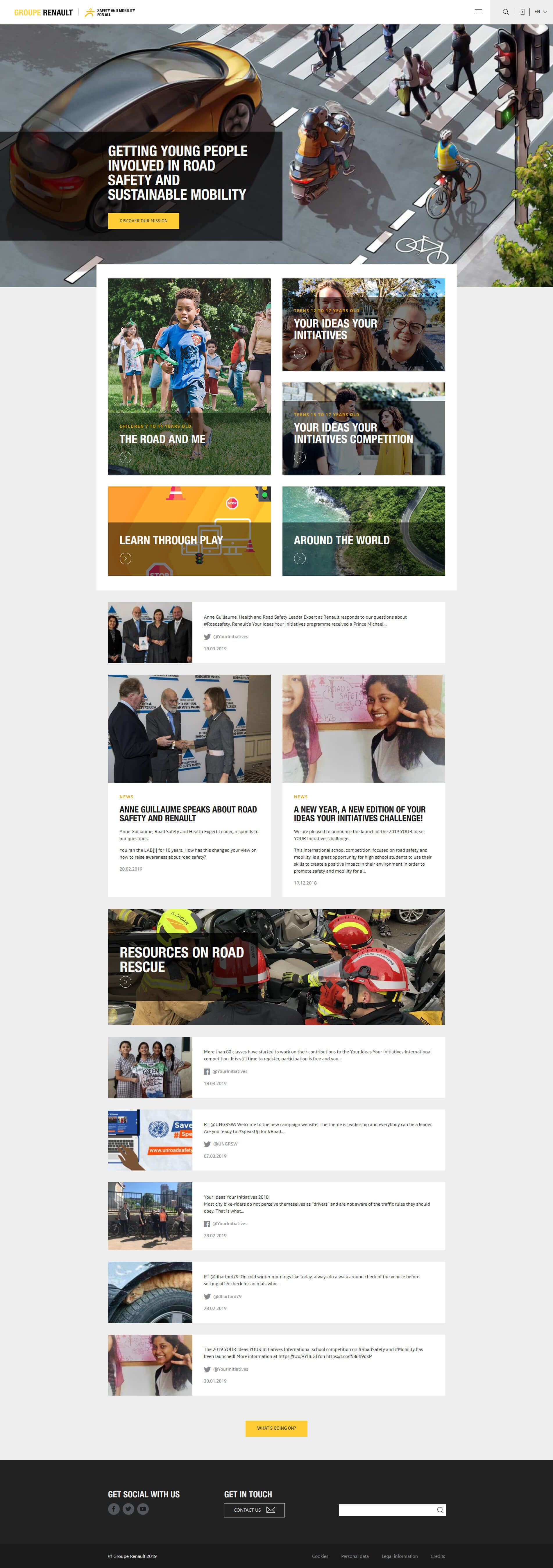 Preview of the home page