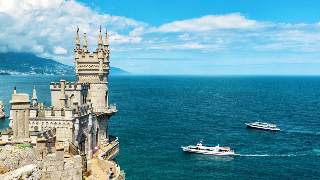 Castle Swallow's Nest on a rock in the Black Sea, Crimea, Russia